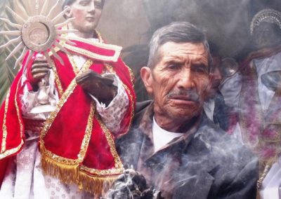 The feast day of Patzún's principal patron saint, San Bernardino is May 20th. However, Patzún has three patron saints. May 20th, they honor San Venancio, pictured in the background. On May 19th, they celebrate San Pascual, shown in the foreground..