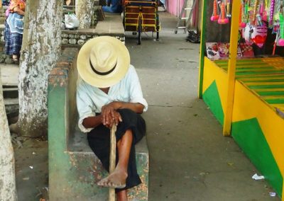 Samayac was in fiesta on this day, but this arthritic man couldn{t enjoy the festivities.
