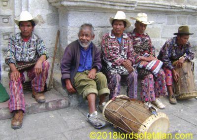 Alfonso always accompanied the musicians in religious activities in Panajachell, but he's dead now, hit by a bus. Here he is in the Fiesta of San Isidro, May 15th.