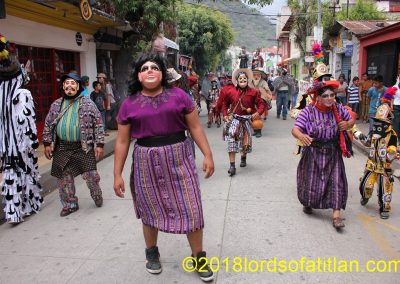 Dressed as a woman for the Dance of the negritos, Corpus Cristi (Body of Christ) Panajachel, but Trinidad and most of the others are men.