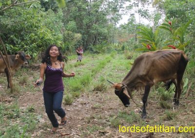 It{s her bull, but this girl from Canton las Cruces, San Ber is scared anyway.