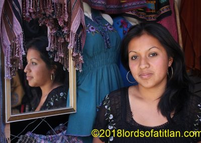 Girl reflecting in Panajachel