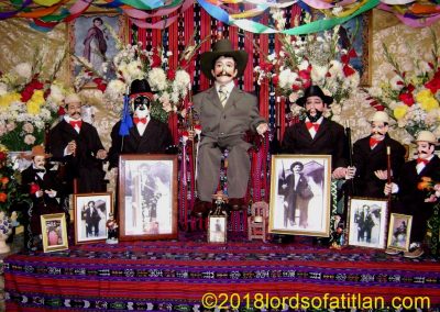 Various images of Maximón, Oct. 28th in Panajachel However, the frames on the wall display Judas Tadeo (Jude Apostle).