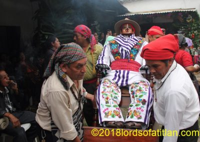 The fiesta of Aloc Mam or Mamximón (Maximón), the names the k'iche's call him. Here He boasts the traje of Zunil.